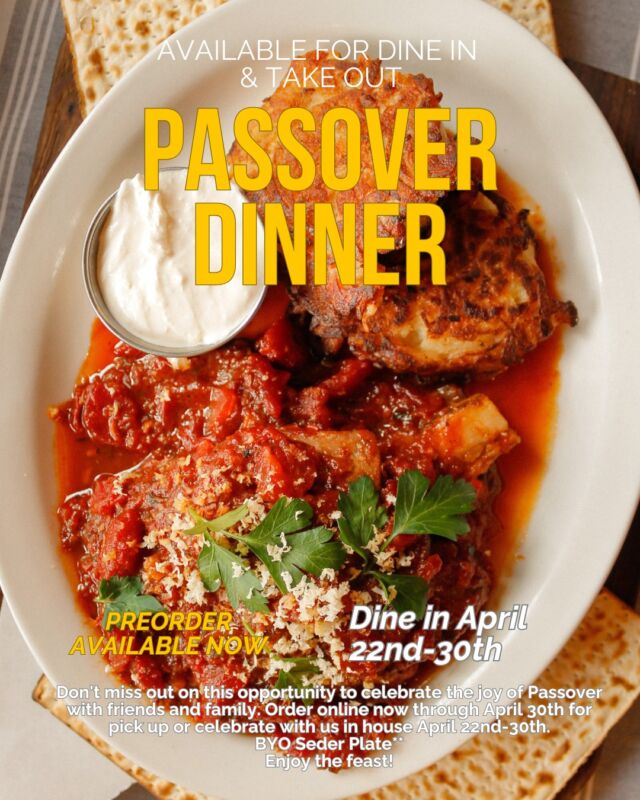 We're so excited to announce that in addition to offering Passover Dinner online, we'll also be celebrating by serving our special Passover Menu in-house this year! Whichever way you celebrate, we'd love to see you and share in the joyous tradition. Chag Pesach Sameach!
Click the link in our bio to view the menu, pre-order or book your reservation. 
.
.
.
.
.
.
.
.
.
.
.
.
.
.
 #deli #railroadsquare #serviceindustry #JewishFood #Jewishcuisine #bubbie #foodcommunity #dinner #passover #chagsameach