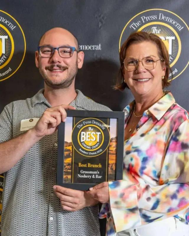 Brunch is better with bagels, babka, and bottomless coffee. 🥯☕ Thank you, Press Democrat readers, for choosing Grossman’s as the Best Brunch spot. We’re proud of our team for keeping the deli case full and the tables buzzing, and so grateful to our guests for making weekend mornings (and weekdays too) feel like family. ❤️