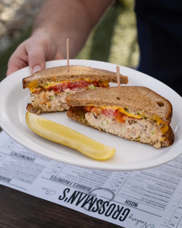 A deli classic, done right.
Hobb’s Tuna Melt
GB rye, tomato, American cheese