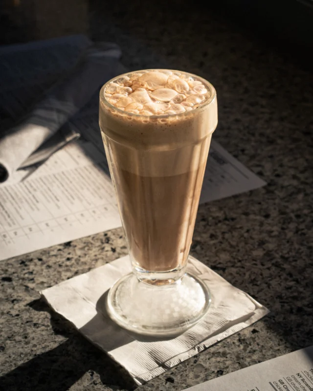 An old-school classic.
Egg Cream: Fox U-Bet chocolate, milk, soda
Add a little booze for an adult version of a childhood fave. ;)