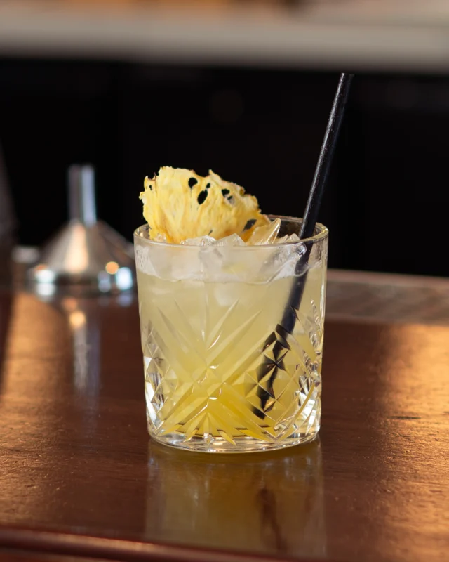 Spiced Sabbath
Spiced Rum, Pineapple Purée, Tepache Syrup, Pineapple Liqueur, Lemon

A little tropical vacation in the middle of Railroad Square.