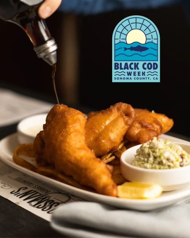 Fish & Chips, with a little Sonoma County twist! 🐟

October 17–25, we're celebrating Black Cod Week by featuring locally caught black cod in our classic Fish & Chips! Beer battered and served with French fries, tartar sauce, and cole slaw. All the familiar comforts, with a special nod to this rich, buttery local catch.

We're proud to be part of Black Cod Week, supporting our local fishing community and celebrating responsibly harvested seafood, one crispy bite at a time.

@sonomacounty #BlackCodWeek #GrossmansNoshery #RailroadSquare
